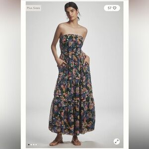Anthropologie Chiffon Floral Dress